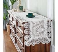 Table Runners Lace Table Runner White Vintage Lace Fabric Table Runner Rectangle Fabric Lace Table Runner Table Runners for Holiday Party Long Dinner Tables, 2 colors (Color : B, Size : 40 * 150cm)