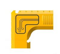 Table Saw Dust Collection Adapter with Streamlined Geometry to Improve Airflow Direction and Dust Capture Rate (Yellow)
