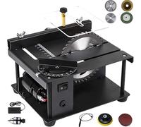 Table Saw, Electric Mini Desktop Circular Saw with Angle Guide, 7-Speed Adjustable 1000-3000rpm, 35mm Cutting Depth for Soft Metals, Wood, Plastic, Acrylic