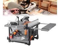 Table Saw Portable Circular Saw 2000W for Woodworking Bench Saw with Extendable Tables & Dust Extraction Adapter for Efficient Cutting