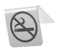 Table Sign Double-sided Stainless Steel No Smoking for Business