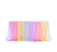 Table Skirt 4FT/6FT/8FT Table Skirts Birthday Tulle Skirting Wedding Party Tutu Skirt Baby Shower Home Decor for party(Multicolour,4FT 1.22x0.77m)