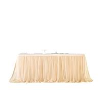 Table Skirt 6/9/14FT Table Skirts Birthday Tulle Table Skirting Wedding Party Tutu Tulle Table Skirt Wedding Party Home Decor(Champagne,6FT 77x183cm)