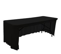 Table Skirt 6FT Elastic Tablecloth, Rectangle Spandex Table Skirt, Wedding Party Banquet Cover Decor(Black)