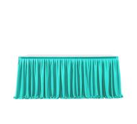 Table Skirt Birthday Party Table Skirt Decoration Dessert Circumference Wedding Conference for party(Blue,4FT 78X122cm)