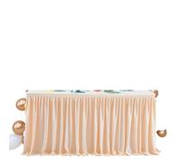 Table Skirt Birthday Party Table Skirt Tulle Table Skirting Wedding Hotel Conference Table Skirt Party Decoration(Champagne,14ft-427cmLx78cmH)