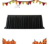 Table Skirt, Black Ruffle Table Cover, Decorative Desk Skirting