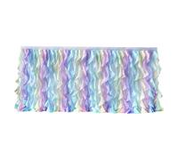 Table Skirt Double Layer Decorations - Decoration Supplies for Birthday Party, Wedding, Gender Revelation, Banquet