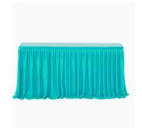 Table Skirt, Pleated Table Skirt Tablecloth, Party Table Skirt, for Birthday, Party, Wedding, Banquet, Table Decorations (Blue Green,6 ft (78cm x 183cm))