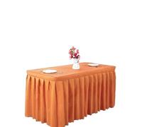 Table Skirt Polyester Rectangular Table Cover Conference Room Exhibition Table Cloth Tablecloth For Wedding Party Hotel Decor(Orange,140cmLx40cmWx75cmH)