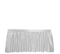 Table Skirt Table Skirt Tablecloth Glitter Sparkly Shimmer Rectangle Table Covers For Birthday Party Event Wedding Decor(Silver,9ft 70x275cm)