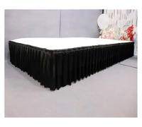 Table Skirt Table Skirt Wedding Backdrop Curtains Cothes For Birthday Banquet Stage Silk Skirting Event Party(Black,20cm x L300cm)