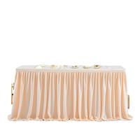 Table Skirt Table Skirts For Rectangle Tables Ruffle Table Skirt For Party Birthday Banquet Party Wedding Bridal Shower Table Decorations(Champagne,14FT 78x427cm)