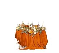 Table Skirt White Table Skirt For Chiffon Wedding Tablecloth Fabric For Sweetheart Table Birthday Party Cake Table Decora(Rust red,70X426cm)