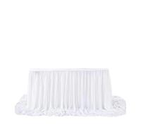 Table Skirt White Table Skirt For Chiffon Wedding Tablecloth Fabric For Sweetheart Table Birthday Party Cake Table Decora(White,70x183cm)