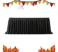 Table Skirt with - Black Decorative Table Skirt, Desk Accessory for Mèsa Cover for Wedding Banquet | For Baptism Carnival Christmas Hallo