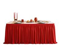 Table Skirting - 6/9 Feet Rectangle Pleated Table Skirt,Fitted Cover Christmas Decorations for Indoor Outdoor Shower Event Birthday Wedding Gender Reveal Party