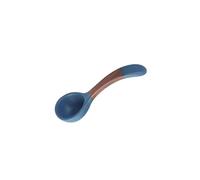 Table Spoons Ceramic Spoon Household Handmade Stoneware Porridge High-Looking Simple Tableware for Home(Blue)