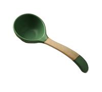 Table Spoons Vintage Ceramic Large Soup Spoon Colorful Dessert Long Handle Dinner Spoons Anti-Scald Porcelain for, Sauce Eating Appetizers Cereal for Home(Green)