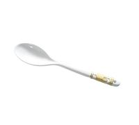 Table Spoons White Coffee Spoon Ceramic Handle Teaspoon Sugar Ice Cream Desert Stirring Soup Tableware for Home(Yellow,Small)