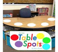 Table Spots 10 Pack White Dry Erase Tabletop Circles for Classroom | Removable Stickers | Premium PET Vinyl - No Staining, No Shadowing! Wall, Decals, Board