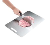 Table - Stainless Steel Vegetable Mat | Double-Sided Kitchen Boards, Durable Thick Food Preparation Cuts, Vegetables, Which