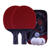 Table tennis bat， Beginner Set with Racket Case Perfect for Adults and Kids Indoor/Outdoor Activity / 2 Player(B)