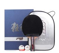 Table tennis bat， Offensive Competition Ping Pong Racket with Case, 5 Layers of Pure Wood / 7 Stars(Long Handle)