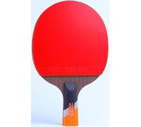 Table Tennis Bat Ping Pong Paddle with Carrying Bag, Offensive Professional Racket, Double-Sided Rubber, Pure Wooden Handle(B)