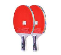 Table Tennis Bats 2 Player Set,Comfortable Handle,Professional Ping Pong Paddle Racket for Family Activity,School and Sports Club / 6 Stars/C(B)