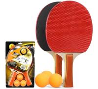 Table Tennis Bats-Ping Pong Bat Table Tennis Set High-Performance Bats and Table Tennis Balls Portable Ping Pong Set with 2 Paddle 3 Table Tennis Balls Ideal for Beginners, Professionals Play