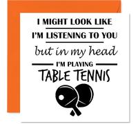 Table Tennis Birthday Card for Men Women - In my Head - Happy Birthday Card for Wife Grandad Friend Husband, 145mm Bday Greeting Cards