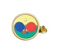 Table Tennis Gold Plated Domed Lapel Pin Badge in Gift Bag