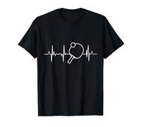 Table Tennis Heartbeat Ping Pong Value Graphic T-Shirt, Men, Black, L