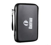 Table Tennis Racket Carrying Bag with EVA Hard Shell Cover, Shockproof and Waterproof Storage for Two Paddles and Six Balls, Portable with Hand Strap and Zipper