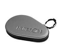 Table Tennis Racket Case, Pong Racket Bag, Hard Shell Case, Storage Bag with Carrying Cord And Mesh Pocket Inside for 2 Rackets, Silver