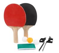 Table Tennis Racket Rack Set with 2 Rackets 3 Balls | Wooden Metal and Plastic Build, Personal Training Use, Boys and Girls Youth Interactive Play Random Color