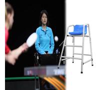 Table Tennis Referee Chair, 304 Stainless Steel Lifeguard Chair with Hook and Sunshade Hole, Comfortable Seat for Coaches and Referees, Ideal for Soccer and Volleyball