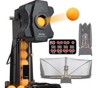 Table Tennis Robot, Ping Pong Trainer with 9 Rotating Ball Types, 4 Training Modes, Automatic Ball Collection & Serve, 300+ Capacity, Easy Assembly