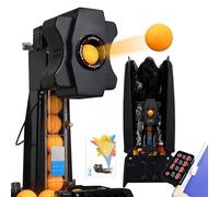 Table Tennis Robot with Capture Net, Ping-pong Ball Launcher, Automatic Serving Machine, Smart Trainer with 100 Balls, 9 Spin Types