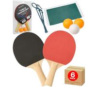 Table Tennis Set for Beginners with 2 Table Tennis Bats 3 Balls Mesh Net and Supports Indoor Outdoor Game Starter Kit for Home School and Family Sport Fun - Electoys