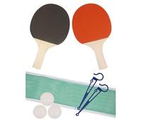 Table Tennis Set - Ping Pong Set with 2 Bats, 3 Balls, Net, 2 Net Clips, For Indoor and Outdoor Use, Portable Travel Pingpong