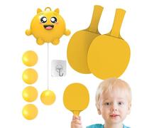 Table Tennis Set, Tennis Racket for Toddlers | Interactive Door Pong Game - Indoor Table Tennis Exercise Equipment, Cartoon Yellow Doorway Equipment for Friends Family