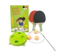 Table Tennis Sports Training Device Adjustable Pong Sports Training Toy with Suction Cup Base for Children Kids Adults Solo Practice Durable PP Material Includes 3 Balls 2 Bats