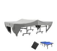 Table Tennis Table Cover Waterproof, Heavy Duty 420D Oxford Cloth Ping Pang Table Covers, Fit for Flat Tables, All Weather Table Tennis Table Protective Cover (Grey, 280*152*76cm)
