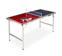 Table Tennis Table Foldable Mid-Sized Ping Pong Net Bats Balls Indoor