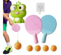 Table Tennis Trainer - 5.31 x 7.87 Inch Frame Game Door | Adjustable Suspension Tennis Trainer Practical with Racket and Balls for Adults Children Exercise Outdoor Practice