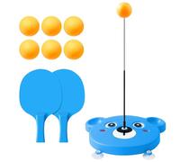Table Tennis Trainer Set - Elastic Paddle Rebounder, Portable Device, Suction Cup Base | Indoor Table Tennis Training Set With Flexible Shaft for Kids Students Home Use Reflex Practice or Be
