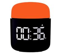 Table Timer Stopwatch, Large Led Display, Simple Manual Rotation Count Down & Up, Adjustable Volume & Brightness, Easy for Kids, Vintage No Ticking Time Management Clock, Loud Alarm or Silent (Orange)