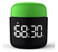 Table Timer Stopwatch, Large Led Display, Simple Manual Rotation Count Down & Up, Adjustable Volume & Brightness, Easy for Kids, Vintage No Ticking Time Management Clock, Loud Alarm or Silent (Green)